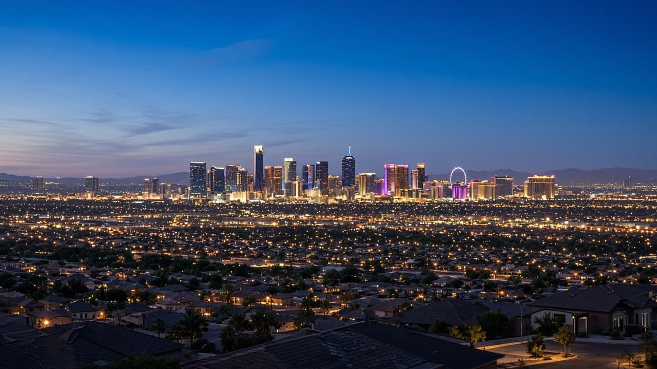 Las Vegas valley homes with Strip skyline — probate real estate sales