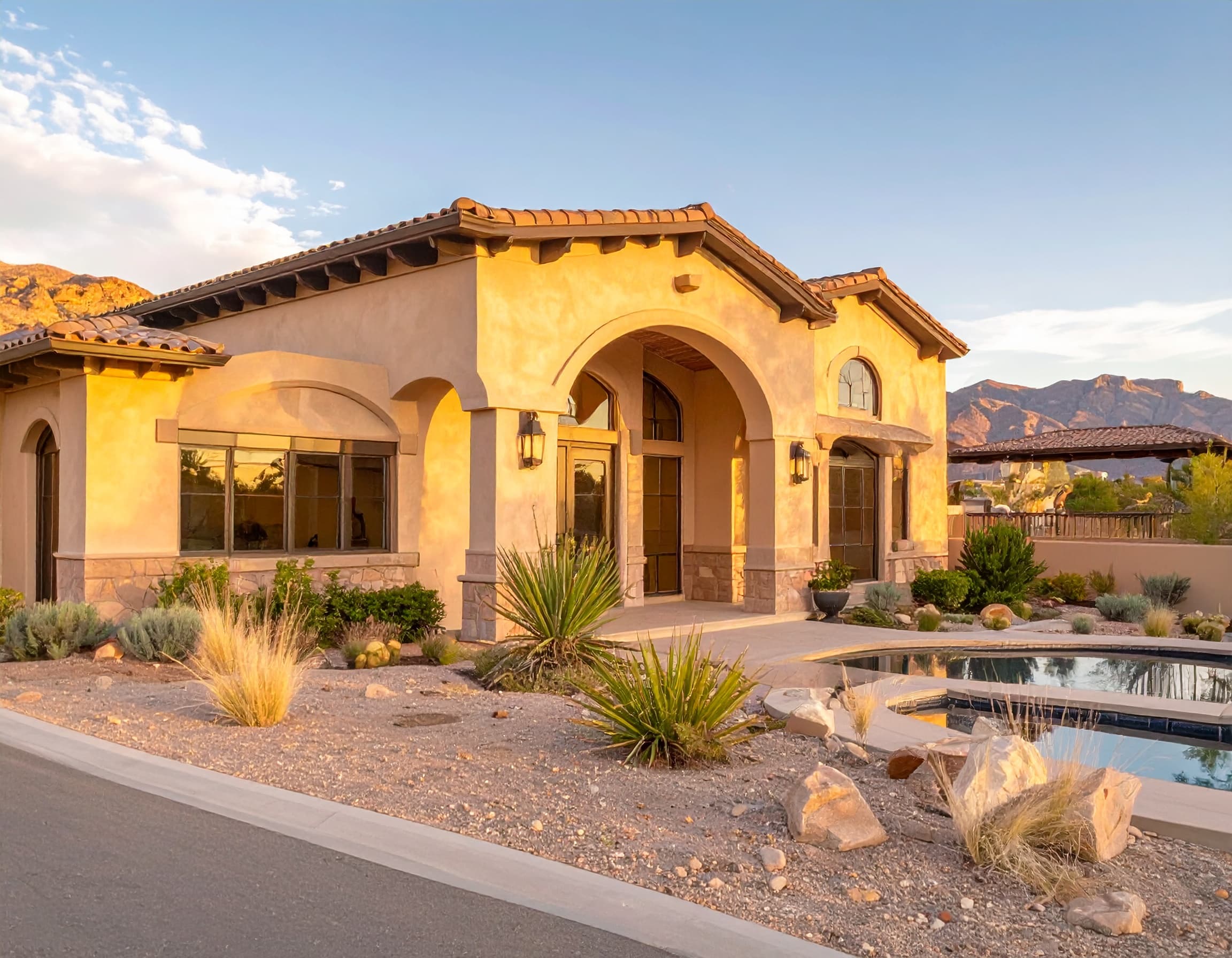 Las Vegas Nevada stucco home with tile roof — probate property exterior
