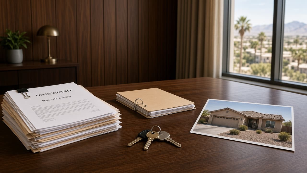Conservatorship real estate files and keys for a Clark County property